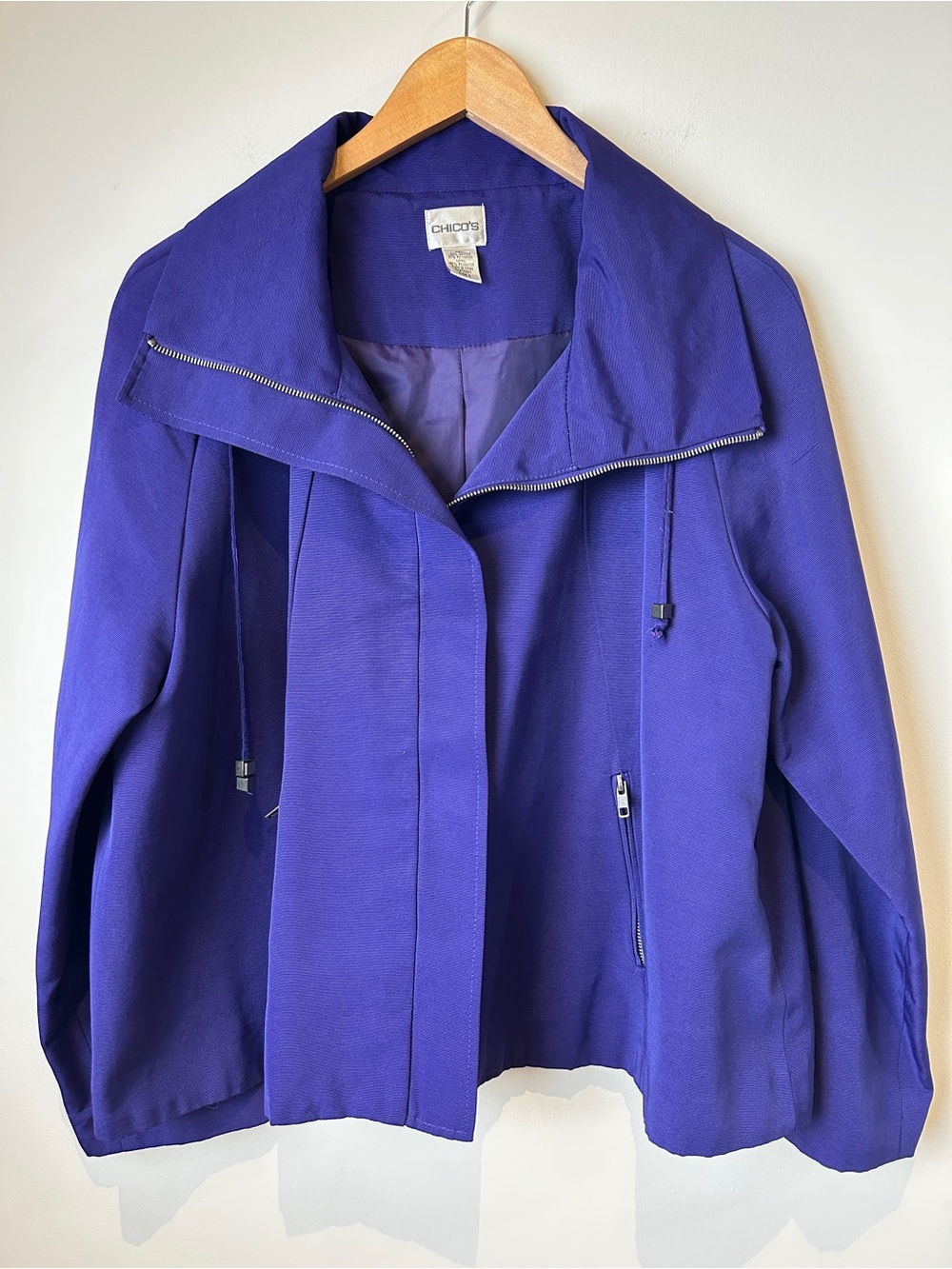 Chico's Vibrant Purple Zip-Front Utility Jacket